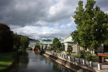 Stadtansicht und Kurpark Bad Kissingen, Unterfranken, Bayern, Deutschland