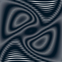Op art, moire pattern. Relaxing hypnotic background geometric