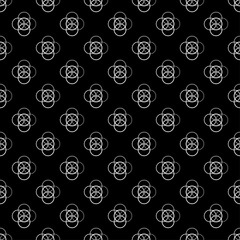 Seamless black and white decorative vector backgroun. Print. Repeating background.