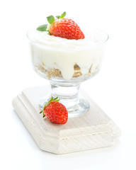 cereal cup yogurt and strawberries