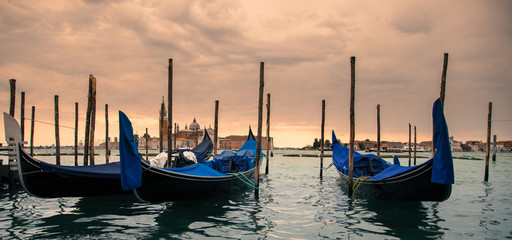 Amazing view of Grand Canal at sunset with San Giorgio Maggiore