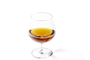 Brandy shimmers with rich colors in a goblet