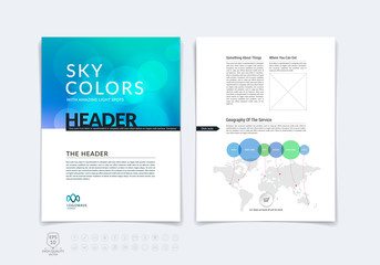 Business brochure, flyer and cover design layout template with b