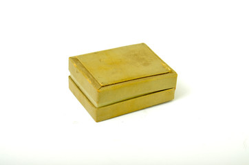 Old paper box on white background