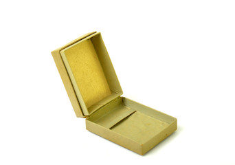 Old paper box on white background