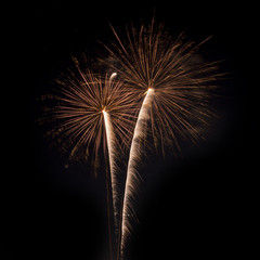 Fireworks isolated on black background