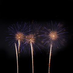 Fireworks isolated on black background