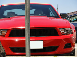 Obraz premium Red Sport Car Close-up