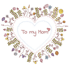 Mother's day greeting card. Vector template