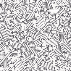 Seamless pattern with black and white pencil ornament