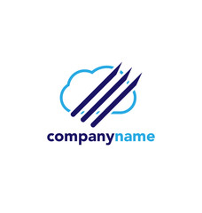 Fototapeta premium cloud technology logo vector template design cloud protection