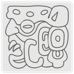 monochrome icon with American Indians relics dingbats characters for your design