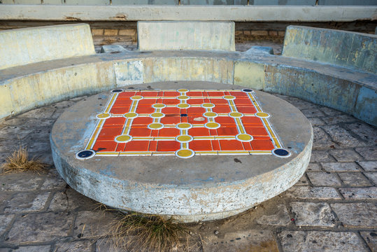 The Mill Game stone game board at Atarim Square in Tel Aviv, Israel
