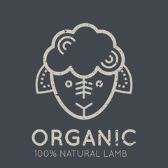Nutrition emblem with lamb meat