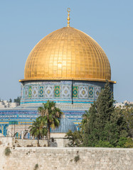 Dome of the Rock shrine in Jerusalem city, Israel