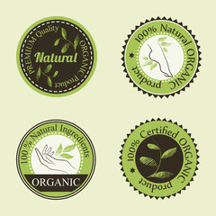 Organic cosmetics round badges