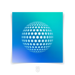 Brochure, flyer with 3D sphere of geometric shapes. Vector illus