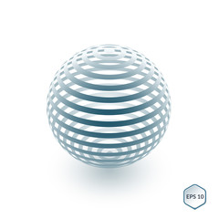 Brochure, flyer with 3D sphere of geometric shapes. Vector illus