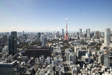 TOKYO, JAPAN - 19 FEBRUARY 2015 - The city of Tokyo, Tokyo tower