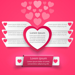 Valentine Day Heart. Abstract 3D digital illustration Infographic.