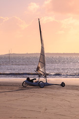 Char à voile sur la plage