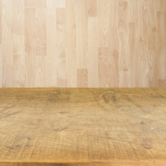 Wood floor with wall texture background