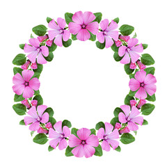 Round frame with bindweed flowers