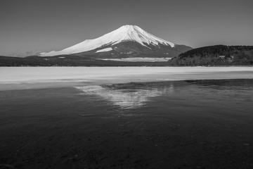 Mt. Fuji winter season shooting from Lake Yamanaka. Yamanashi, J
