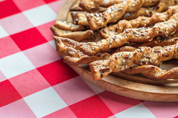 Bread Sticks with seeds close up