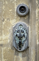 alte Klingel mit Löwenkopf