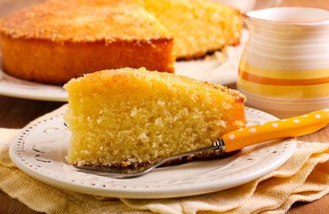 Coconut citrus syrup cake