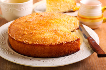 Coconut citrus syrup cake