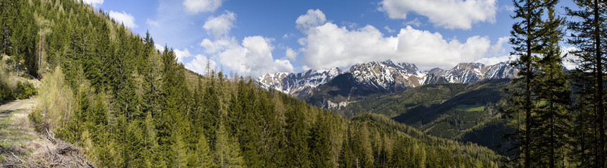 Fototapeta na wymiar Bergmassiv des Reiting in den Eisenerzer Alpen, Steiermark, Österreich, Europa