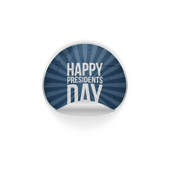 Happy Presidents Day realistic vector blue Sticker