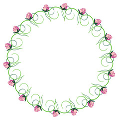 Round color frame with clover