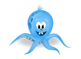 Blue octopus illustration