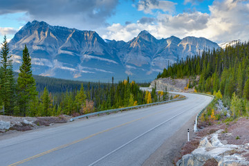 Icefields Parkway sunset view