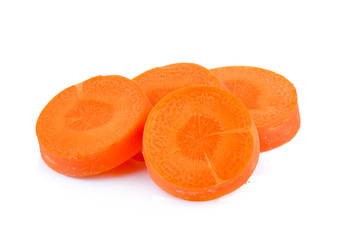 slice carrot on white background
