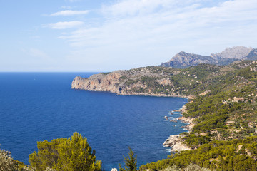 Fototapeta na wymiar View of west coast of Mallorca island, Spain