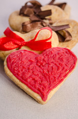 cookies-hearts on white table