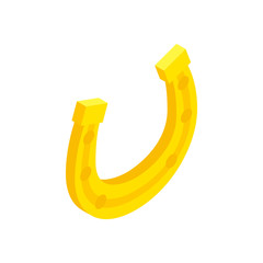 Golden horseshoe isometric 3d icon 