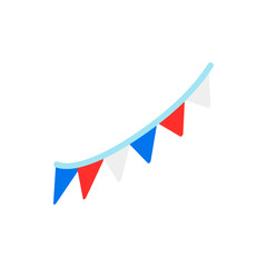 Colorful party flags for Independence day icon