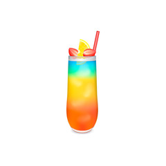 Colorful layered cocktail 