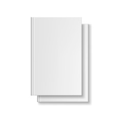 Two white blank books