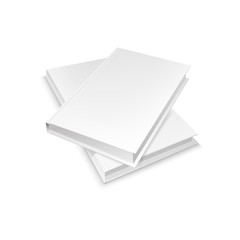 Two white blank books