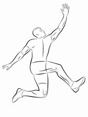 Silhouette of a man jumping, vector draw