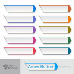 Infographic Vector Arrow Button - obrazy, fototapety, plakaty