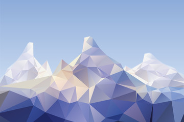 low poly mountain scenery