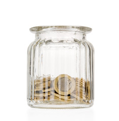 Money jar (moneybox) isolated on white background