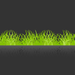 Green grass with shadow on a dark background